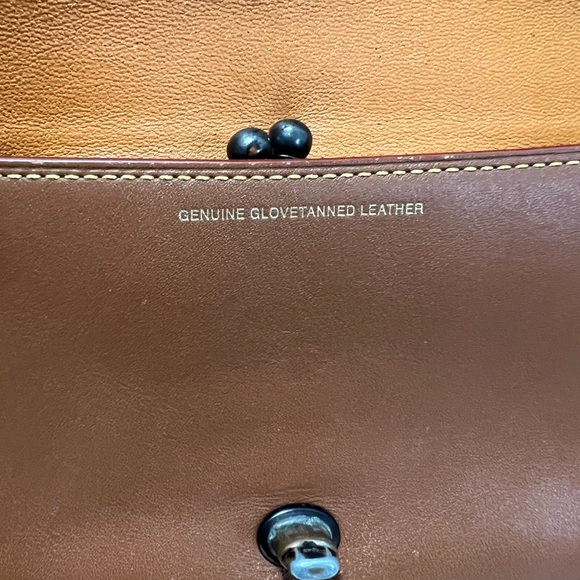 Vintage Coach Legacy Penny Purse Tan Leather Flap Crossbody Turnlock Convertable - Picture 11 of 15